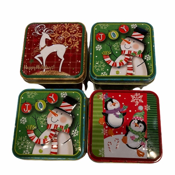 Lindy Bowman Set Of 4 Holiday Tin Boxes - Picture 2 of 7